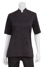 Charger l'image dans la galerie, Veste de Cuisine Femme Noire Manches Courtes