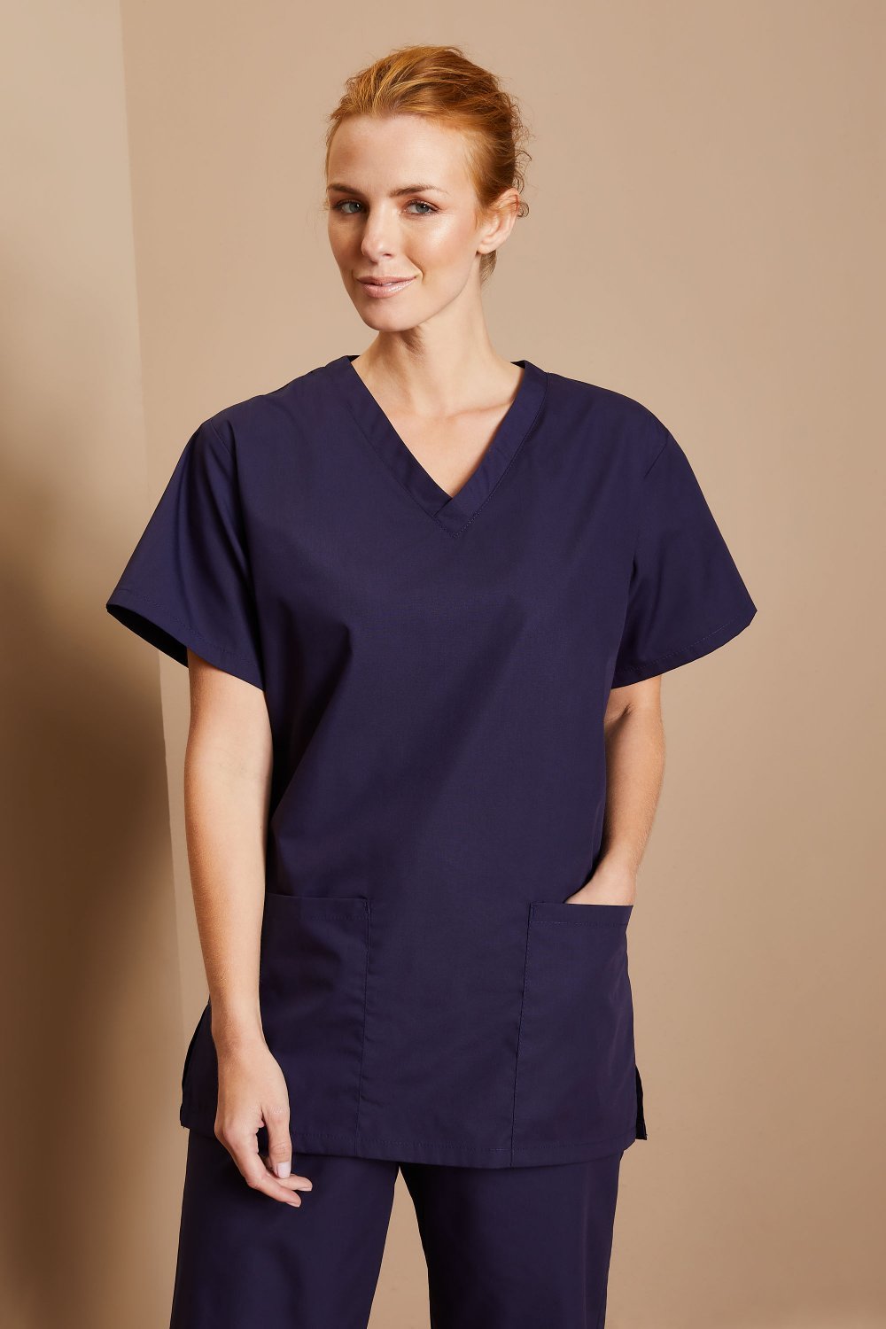 Tunique Médicale Bleu Marine Col V Mixte
