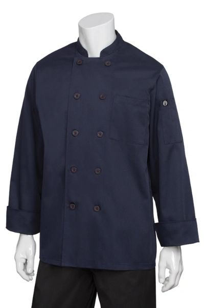 Veste de Cuisine Bleu Marine à Manches Longues